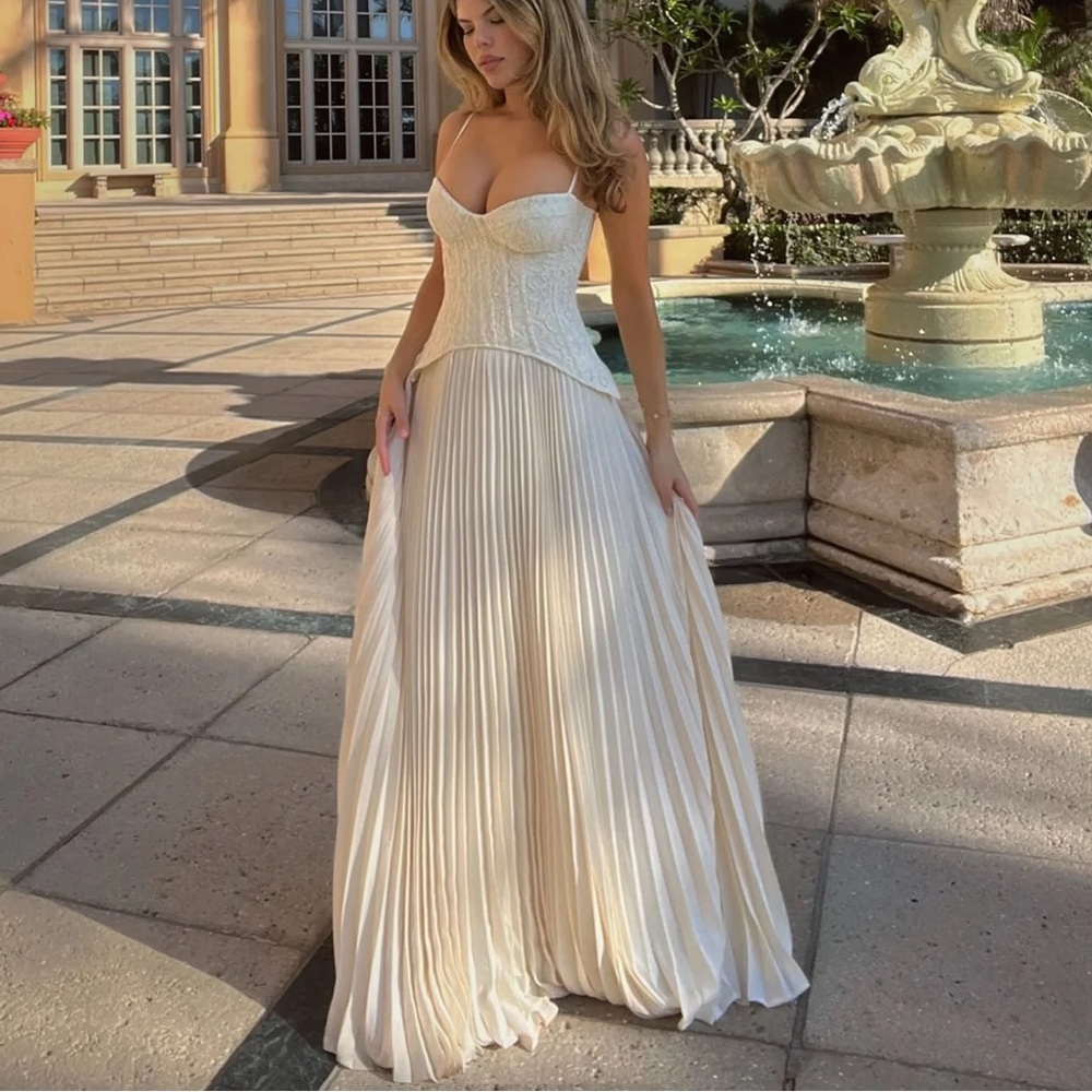 Fashion Nova Cream Corset Dress